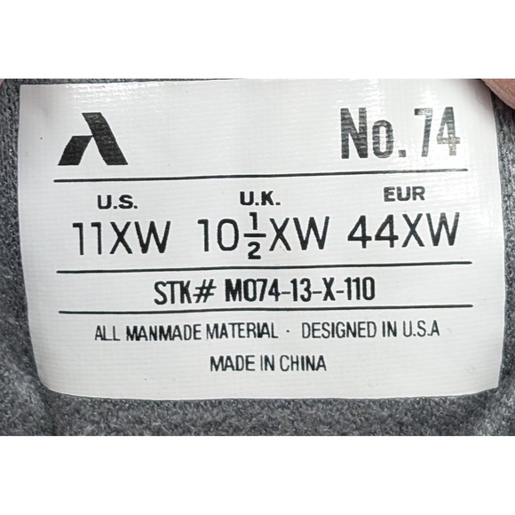 Anodyne No 74 Mens 11XW Sport Walker Black Grey Hook Loop Sneakers M074-13-X-110 - Picture 8 of 9